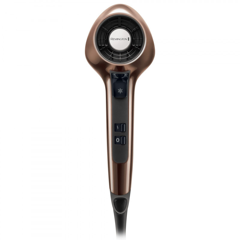 La mâna a doua: Uscator de par Remington AIR3D D7777, 1800W, Ionizare, Motor DC, Flux de aer 3D, Maro