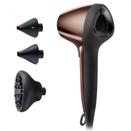 La mâna a doua: Uscator de par Remington AIR3D D7777, 1800W, Ionizare, Motor DC, Flux de aer 3D, Maro