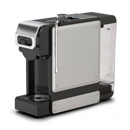 La mâna a doua: Espressor cafea macinata si capsule 8in1 Oliver Voltz OV51171N8M, 1450W, 1 L, 5 adaptoare, 19 bar, Negru/Argintiu