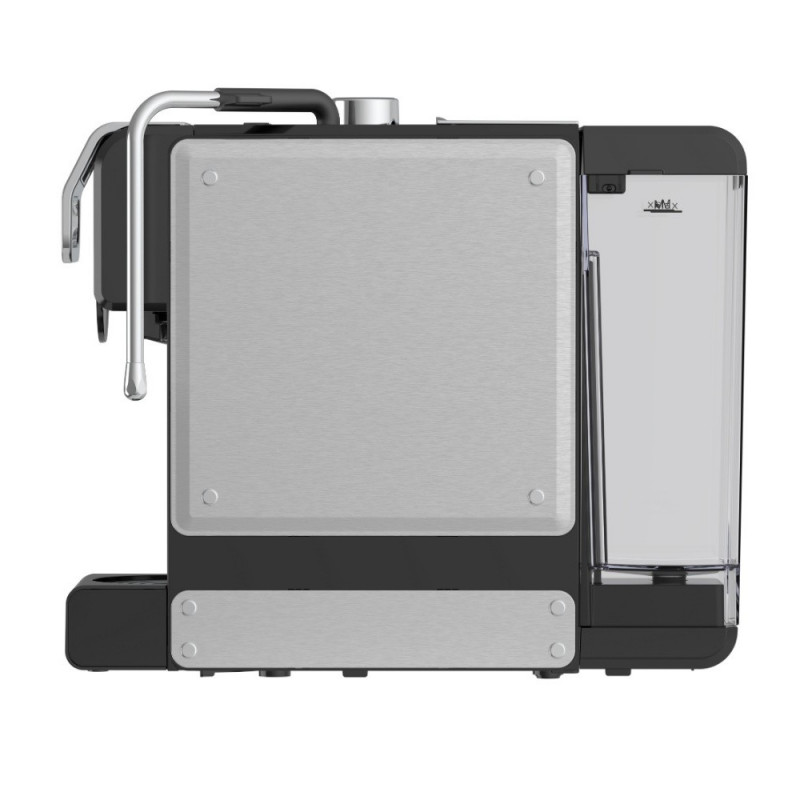 La mâna a doua: Espressor cafea macinata si capsule 8in1 Oliver Voltz OV51171N8M, 1450W, 1 L, 5 adaptoare, 19 bar, Negru/Argintiu