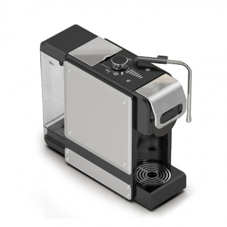 La mâna a doua: Espressor cafea macinata si capsule 8in1 Oliver Voltz OV51171N8M, 1450W, 1 L, 5 adaptoare, 19 bar, Negru/Argintiu