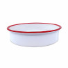 La mâna a doua: Tava de copt rotunda Oliver Voltz OV51222KR40, 40x6 cm, Otel emailat, Inductie, Alb/Rosu