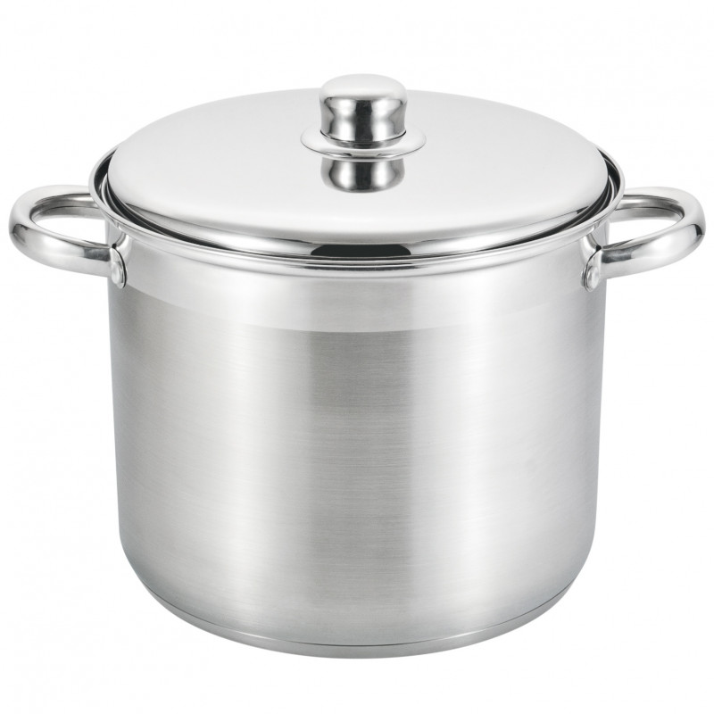 La mâna a doua: Oala cu capac metalic Rosberg R51211B32S, 32x24 cm, 19 L, Inductie, Inox