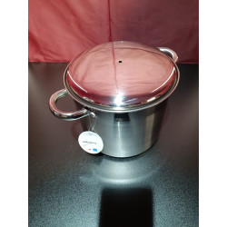 La mâna a doua: Oala adanca cu capac inox Rosberg R51211B22S, 22 cm, 7,2 l, Baza multistrat, Inductie, Otel inoxidabil