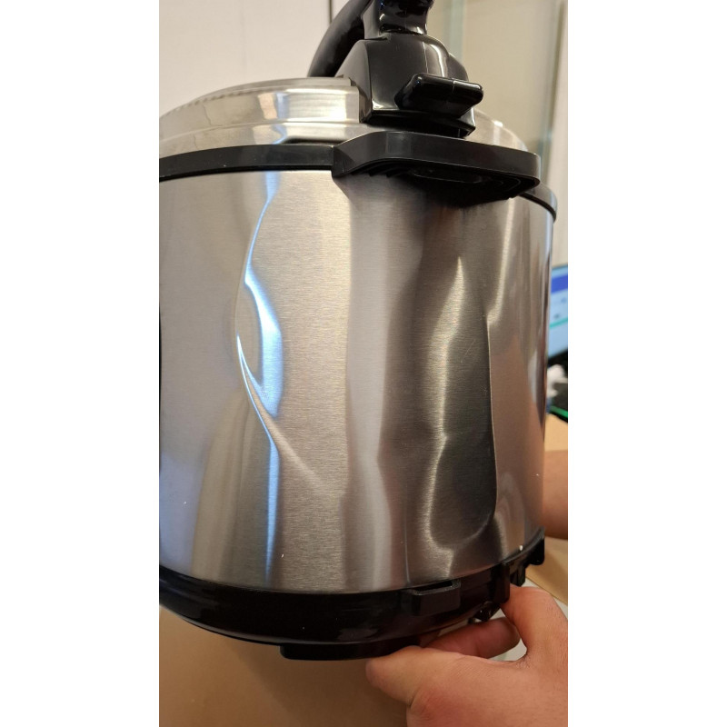 La mâna a doua: Multicooker cu presiune Oliver Voltz OV51985I6, 1000W, 9 programe, 6L, 70kPa, Timer 24h, Inox