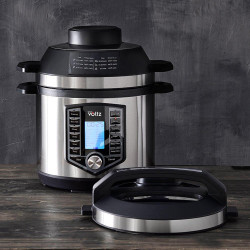 La mâna a doua: Multicooker si Air Fryer 2in1 Oliver Voltz OV51985G6, 6L, 1500W, 44 functii, 12 programe, Inox