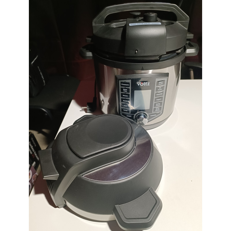 La mâna a doua: Multicooker si Air Fryer 2in1 Oliver Voltz OV51985G6, 6L, 1500W, 44 functii, 12 programe, Inox
