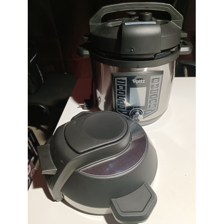 La mâna a doua: Multicooker si Air Fryer 2in1 Oliver Voltz OV51985G6, 6L, 1500W, 44 functii, 12 programe, Inox