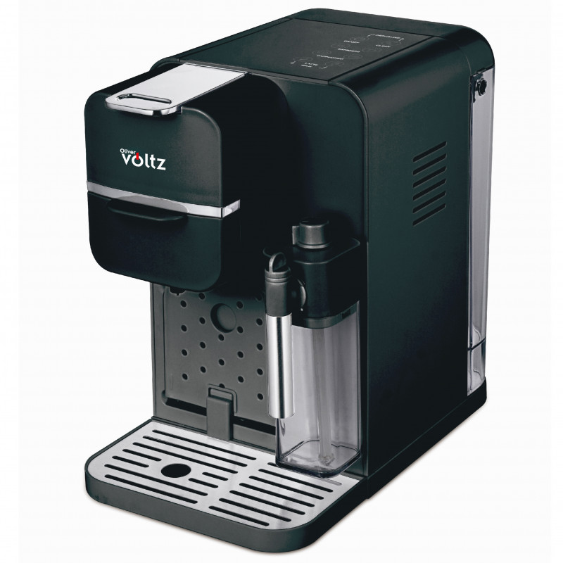 La mâna a doua: Espressor capsule si cafea macinata 8in1 Oliver Voltz OV51171I5, 1350W, 20 bar, Spumare lapte, Negru