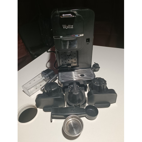 La mâna a doua: Espressor capsule si cafea macinata 8in1 Oliver Voltz OV51171I5, 1350W, 20 bar, Spumare lapte, Negru