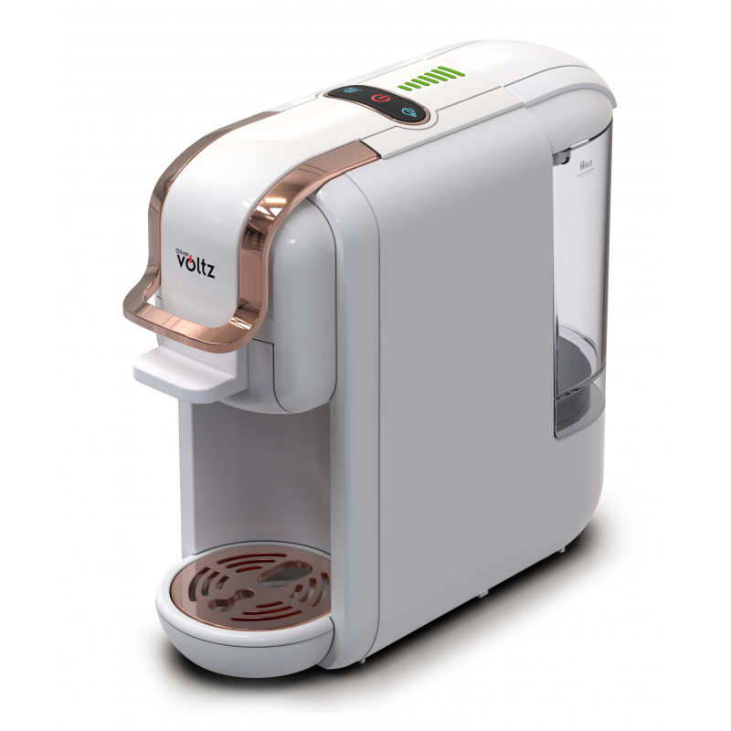 La mâna a doua: Espressor cafea macinata si capsule 8in1 Oliver Voltz OV51171M8R, 1450W, 19 bar, Alb/Auriu