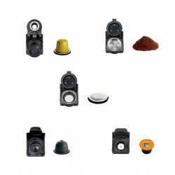 La mâna a doua: Espressor cu cafea macinata si capsule 8 in 1 Oliver Voltz OV51171J8R, 1450W, 0.6 L, 5 adaptoare, 19 bar, 7 lungimi de cafea, Negru/Argintiu