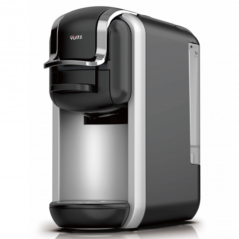 La mâna a doua: Espressor cu cafea macinata si capsule 8 in 1 Oliver Voltz OV51171J8R, 1450W, 0.6 L, 5 adaptoare, 19 bar, 7 lungimi de cafea, Negru/Argintiu
