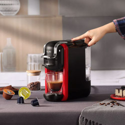 La mâna a doua: Espressor cafea macinata si capsule 8в1 Oliver Voltz OV51171B5, 1450W, 19 bar, Negru/Rosu