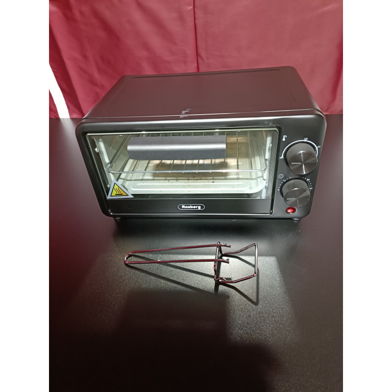 La mâna a doua: Mini cuptor electric Rosberg R51441C, 800 W, 9 L, 100-230C, Accesorii, Negru