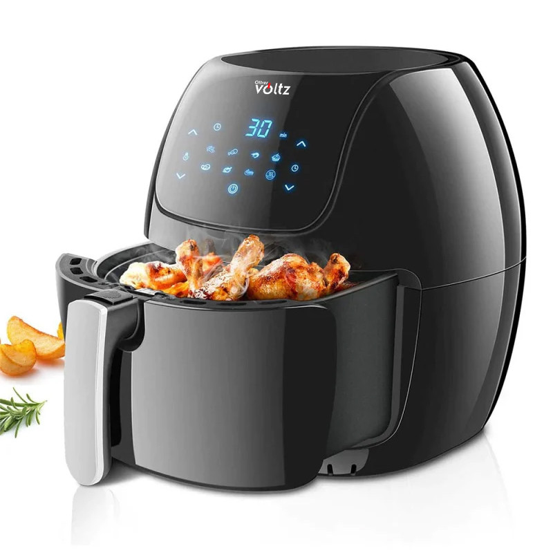 La mâna a doua: Friteuza cu aer cald Oliver Voltz OV51980F, 1800W, 7.7 L, 8 programe, Timer, Negru