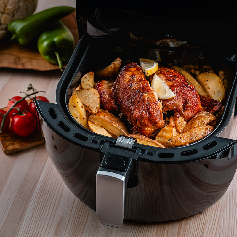 La mâna a doua: Friteuza cu aer cald Oliver Voltz OV51980F, 1800W, 7.7 L, 8 programe, Timer, Negru