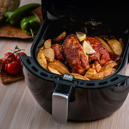 La mâna a doua: Friteuza cu aer cald Oliver Voltz OV51980F, 1800W, 7.7 L, 8 programe, Timer, Negru
