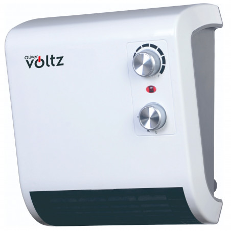 La mâna a doua: Aeroterma Oliver Voltz OV51970J, 2000W, 2 trepte, IPx2, Termostat, Alb