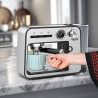 La mâna a doua: Espressor Oliver Voltz OV51171H, 1450W, 15 bar, 1L, Cafea macinata, Spumare lapte, Incalzire cesti, Inox