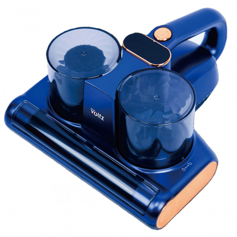La mâna a doua: Aspirator antiacarieni Oliver Voltz OV51003B, Fara fir, 120W, 14.8V 2500mAh, UVC LED, Ultrasonic, Albastru