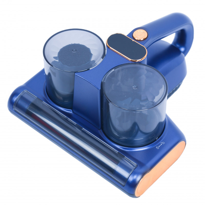 La mâna a doua: Aspirator antiacarieni Oliver Voltz OV51003B, Fara fir, 120W, 14.8V 2500mAh, UVC LED, Ultrasonic, Albastru