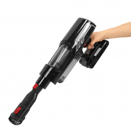 La mâna a doua: Aspirator fără fir Oliver Voltz OV51001Q, 250W, Li-ion 2500 mAh, 3 viteze, 0.6 l, 25 kPa, Ecran tactil, Negru