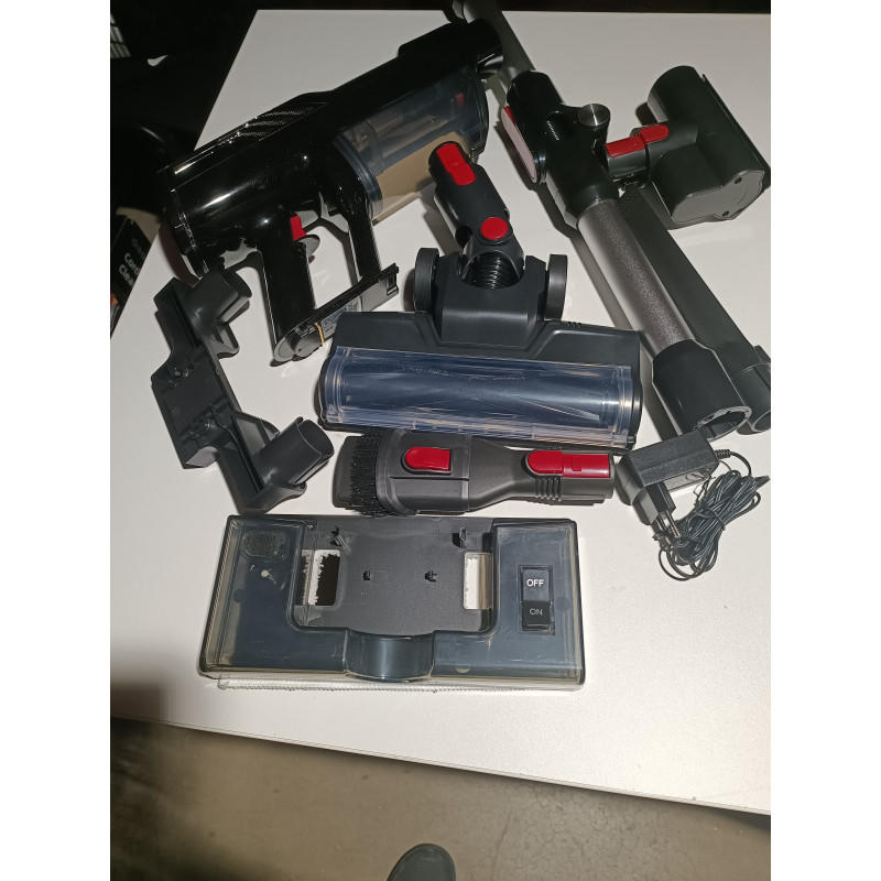 La mâna a doua: Aspirator fără fir Oliver Voltz OV51001Q, 250W, Li-ion 2500 mAh, 3 viteze, 0.6 l, 25 kPa, Ecran tactil, Negru