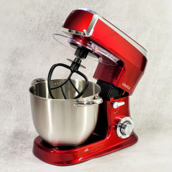 La mâna a doua: Mixer planetar Oliver Voltz V51115A, 2100W, 7.5 litri, 6 viteze, Pulse, 3 agitatoare, Rosu