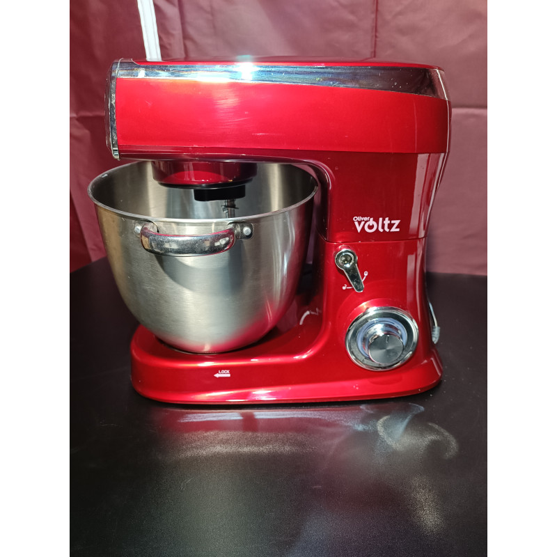 La mâna a doua: Mixer planetar Oliver Voltz V51115A, 2100W, 7.5 litri, 6 viteze, Pulse, 3 agitatoare, Rosu