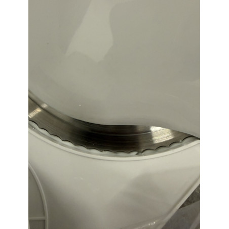 La mâna a doua: Feliator electric mezeluri Rosberg R51990A, 150W, Lama otel 15 cm, Grosime 0-15 mm, Alb