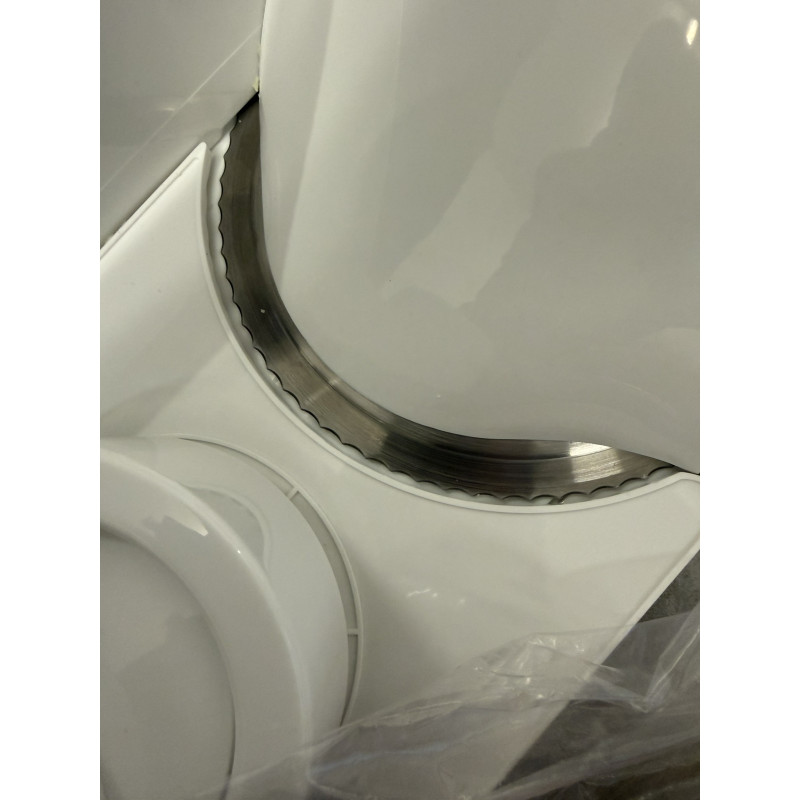 La mâna a doua: Feliator electric mezeluri Rosberg R51990A, 150W, Lama otel 15 cm, Grosime 0-15 mm, Alb