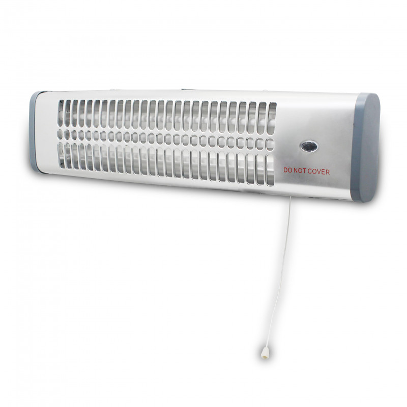La mâna a doua: Radiator cu quartz pentru baie Rosberg R51972B, 1200W, 3 tuburi, 3 trepte, Protectie, Argintiu