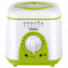 La mâna a doua: Friteuza mini Rosberg , 950W, 1 litru, Termostat, Strat antiaderent, Alb / Verde