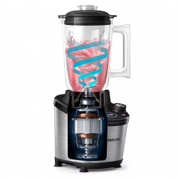 La mâna a doua: Blender Philips HR3760/00, 1500W, 2L, ProBlend Ultra, Viteza mare, Pulse, Aplicatie NutriU, Negru