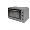 La mâna a doua: Cuptor electric Elite EMO-FL 65 2591, 2000 W, 65 litri, 3 moduri, Sticla dubla, Termostat, Temporizator, Ventilator turbo, Gri