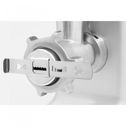 Masina de tocat electrica Caso FW 2000, 2000 W, 2 viteze, Reverse, Accesorii, Otel inoxidabil, Alb