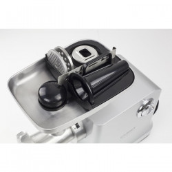 Masina de tocat electrica Caso FW 2000, 2000 W, 2 viteze, Reverse, Accesorii, Otel inoxidabil, Alb
