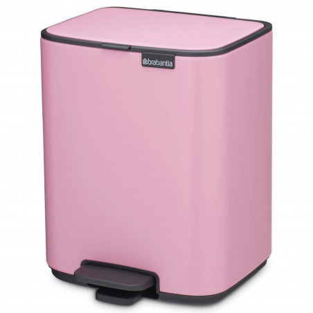 Coș de gunoi Brabantia Bo Pedal 1010445, 7 l, închidere lentă, bază cauciucată, roz