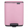 Coș de gunoi Brabantia Bo Pedal 1010445, 7 l, închidere lentă, bază cauciucată, roz