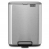 Coș de gunoi Brabantia Bo Pedal 1010142, 7 l, închidere lentă, bază cauciucată, rezistent la amprente, oțel inoxidabil