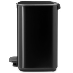 Coș de gunoi Brabantia Bo Pedal 1010137, 7 l, închidere lentă, bază cauciucată, negru mat