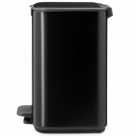 Coș de gunoi Brabantia Bo Pedal 1010137, 7 l, închidere lentă, bază cauciucată, negru mat
