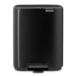 Coș de gunoi Brabantia Bo Pedal 1010137, 7 l, închidere lentă, bază cauciucată, negru mat
