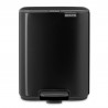 Coș de gunoi Brabantia Bo Pedal 1010137, 7 l, închidere lentă, bază cauciucată, negru mat