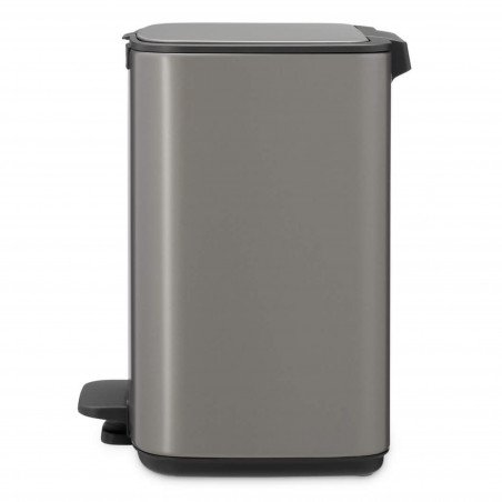 Coș de gunoi Brabantia Bo Pedal 1010127, 7 l, închidere lentă, bază cauciucată, gri închis