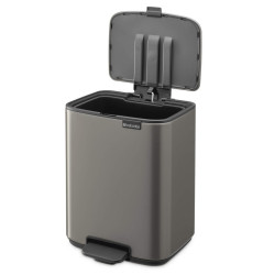 Coș de gunoi Brabantia Bo Pedal 1010127, 7 l, închidere lentă, bază cauciucată, gri închis
