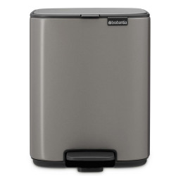 Coș de gunoi Brabantia Bo Pedal 1010127, 7 l, închidere lentă, bază cauciucată, gri închis