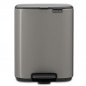Coș de gunoi Brabantia Bo Pedal 1010127, 7 l, închidere lentă, bază cauciucată, gri închis