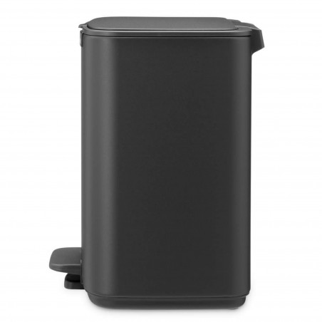 Coș de gunoi Brabantia Bo Pedal 1010132, 7 l, închidere lentă, bază cauciucată, finisaj mineral, gri închis